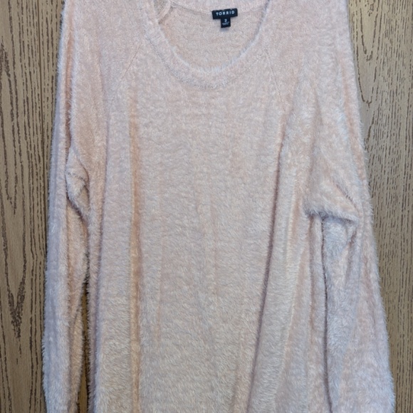 Torrid Blush Pink Fuzzy Sweater - Picture 3 of 5